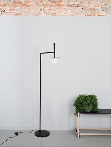 Stojací lampy - NV 9043309 Stojací lampa PIELO černý kov opálové sklo G9 1x5W 230V IP20 třída II bez žárovky - NOVA LUCE - foto 1