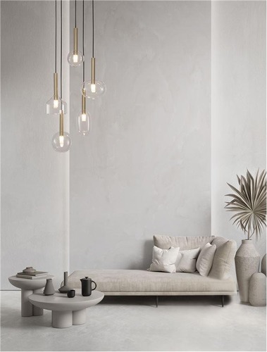 Vícečetná - NV 9028835 Závěsné svítidlo AMELIA zlatá a čiré sklo G9 5x5W 230V IP20 bez žárovky - NOVA LUCE - foto 1