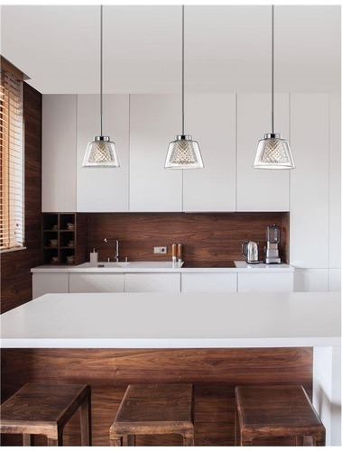 Podélná - NV 1300301303 Závěsné svítidlo BOCCALE chromovaný hliník čiré sklo G9 3x5W 230V IP20 vč. žárovky - NOVA LUCE - foto 1