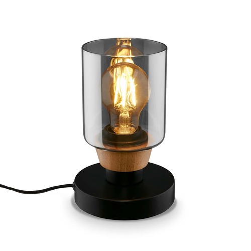 Stolní lampy dekorační - BRI 7486015 Stolní lampa, 18 cm, 1x E27, max. 10W, kouřová černá - BRILONER - foto 1