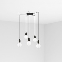 Subtilní - FARO 64135-5L ART závěsné svítidlo, černá, 5L - FARO