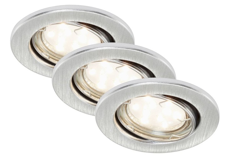 Kruhová - BRI 7225-039 3ks sada LED vestavné svítidlo, pr. 8,6 cm, 3 W, hliník - BRILONER - foto 1
