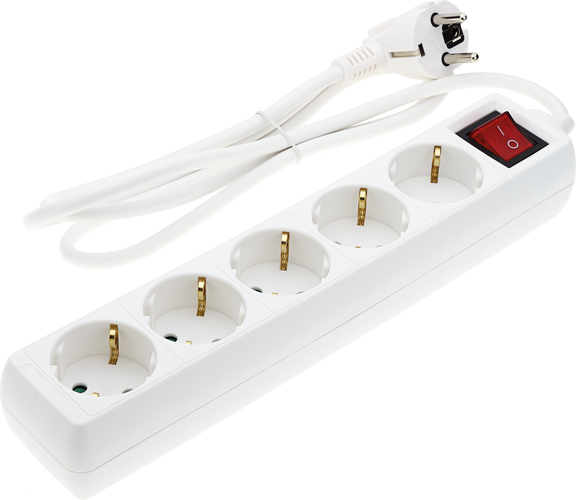 Zásuvky a adaptéry - 5 zásuvek + tlačítko ON/OFF - foto 1