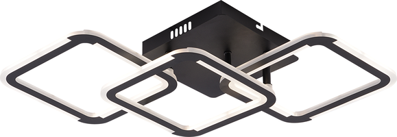 LED stropní svítidla - LED stropní lampa CCT 45W černá stmívatelné + dálkové ovládání