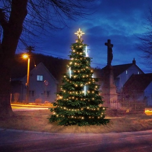 SADY na stromy - DLED TRS1031W LED světelná sada na stromy vysoké 3-5m, teplá bílá s padajícím sněhem - foto 1