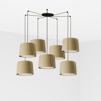 Kónická - FARO 64314-46-7L SAMBA závěsné svítidlo, černá/zelená, 7L - FARO