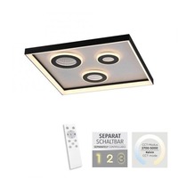 Hranatá - PN 6856-18 DUNE LED stropní svítidlo černé stmívatelné dálkový ovladač CCT tunelový efekt 2700-5000K - PAUL NEUHAUS