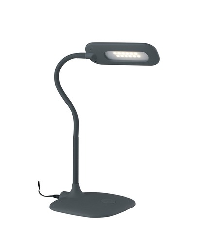 Stolní lampy dekorační - FAN LEDT-DARWIN-GREY Stolní lampa LAMPADA DA LETTURA LED DARWIN šedá, rameno nastavitelné 4,8 W 700 lm 4000 K stmívatelné 16x53,5 cm - FANEUROPE - foto 1