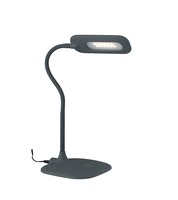 Stolní lampy dekorační - FAN LEDT-DARWIN-GREY Stolní lampa LAMPADA DA LETTURA LED DARWIN šedá, rameno nastavitelné 4,8 W 700 lm 4000 K stmívatelné 16x53,5 cm - FANEUROPE