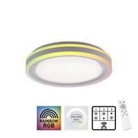 Kruhová - LD 15152-16 SPHERIC LED stropní svítidlo 40x40cm, kruhové, bílé, stmívatelné, hra světla, CCT LED panel RGB+2700-6500 - LEUCHTEN DIREKT / JUST LIGHT