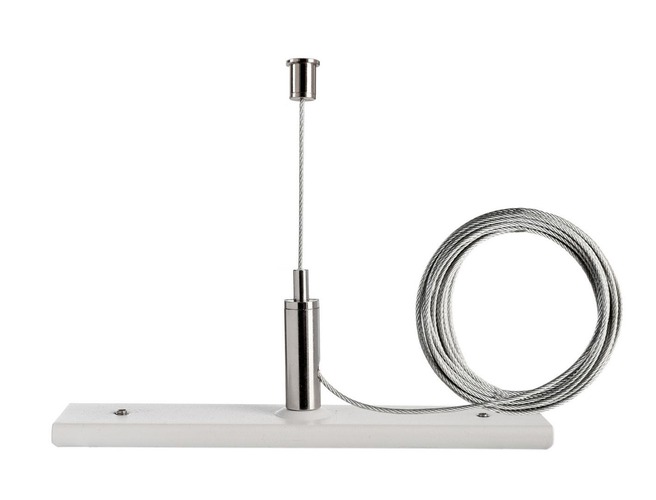 Lišty a příslušenství - IMPR 720034 Deko-Light 1-fázový kolejnicový systém, D One závěsný držák 3m lanko, 220-240V bílá RAL 9016 120 mm - LIGHT IMPRESSIONS - foto 1