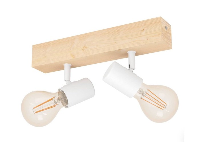 Bodová - EG 99483 Stropní/ nástěnné bodové svítidlo 2x E27 'TOWNSHEND 3 dřevo / bílá - EGLO - foto 1