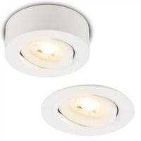 Bodová - BRI 7990016 LED vestavné / přisazené bodové svítidlo – pr.90mm, stmívatelné, 5W, 230V, teplá bílá, nastavitelné, bílá - BRILONER