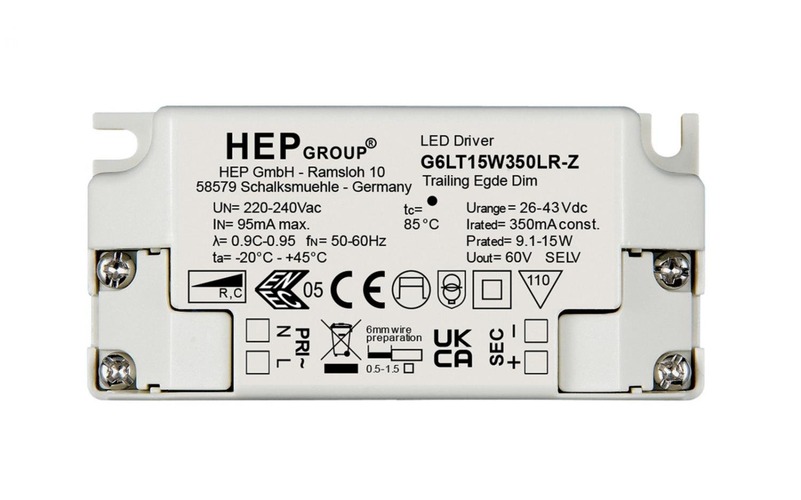 Stabilizovaný proud - IMPR 862266 HEP napájení (CC, DC) stmívatelné, HEP, DIM, CC, G6LT15W350LR-Z, konstantní proud, fázové stmívání 350 mA IP20 26-43 V/DC 9,1-15W - LIGHT IMPRESSIONS - foto 1