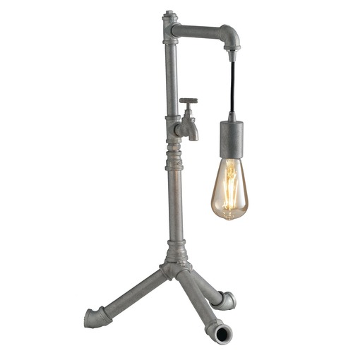 Stolní lampy dekorační - FAN I-AMARCORD-L1 ZN Stolní lampa Lume Amarcord, pozinkovaná, 1 x E27, 41 x 30 x 61 cm - FANEUROPE - foto 1