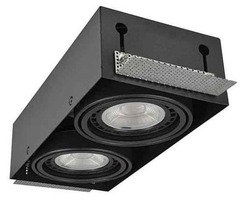 Hranatá - AZZ AZ2935 Stropní zápustné bodové svítidlo Azzardo Nova 2 GIPs black/black AZ2935 GU10+ADAP111/ES111 2x40/2x50W IP20 30cm černé - AZZARDO