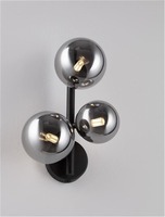 Dekorativní - NV 9028861 Nástěnné svítidlo ODILLIA kouřové šedé sklo a matná černá G9 3x5W 230V IP20 bez žárovky - NOVA LUCE