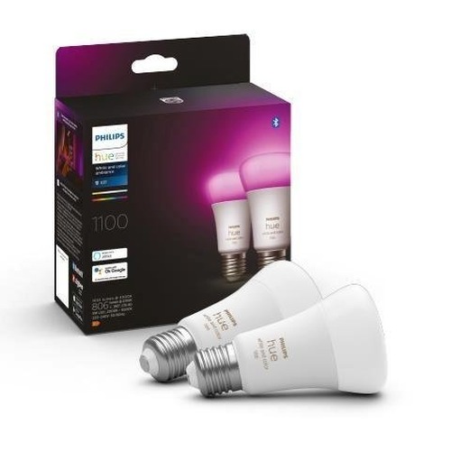 SmartHome Paul Neuhaus - PH 8719514291317 Hue Bluetooth LED White and Color Ambiance set 2ks žárovek Philips 8719514291317 E27 A60 9W 1100lm 2000-6500K RGB stmívatelné - PHILIPS (929002468802) - foto 1