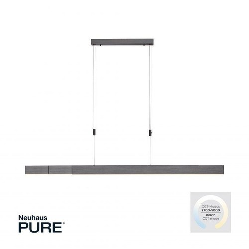 Podélná - PN 2525-15 Svítidlo závěsné PURE-MOTO LED 3x 13W 2700-5000K nastavitelné platina - PAUL NEUHAUS - foto 1