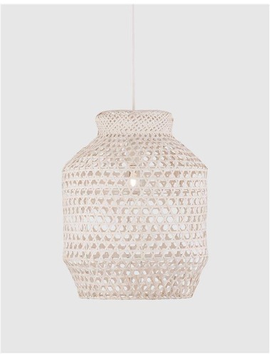 Válec - NV 9586596 Závěsné svítidlo MIA závěsné svítidlo, kov a bambus, bílá barva E27 1x12W IP20 bez žárovky - NOVA LUCE - foto 1