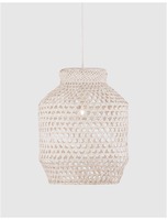 Válec - NV 9586596 Závěsné svítidlo MIA závěsné svítidlo, kov a bambus, bílá barva E27 1x12W IP20 bez žárovky - NOVA LUCE
