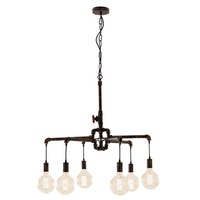 Dekorativní - FAN I-AMARCORD-S6 Závěsné svítidlo Amarcord, rezavé, 6 x E27, 71 x 146 cm - FANEUROPE