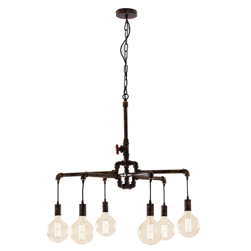 Dekorativní - FAN I-AMARCORD-S6 Závěsné svítidlo Amarcord, rezavé, 6 x E27, 71 x 146 cm - FANEUROPE - foto 1