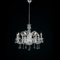 Dekorativní - FAN I-246/00900 Závěsné svítidlo Cristallo, průhledné, 8 x E14, 70 x 135 cm - FANEUROPE