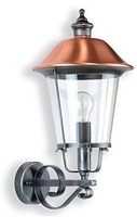 Nástěnná - LND 360A00G Nástěnné venkovní svítidlo Augusta E27 100W 230V černá + měď - LANDA Lighting