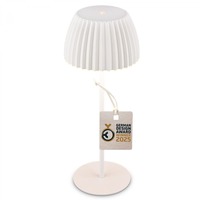 Stolní lampy dekorační - BRILO 7553016 Nabíjecí stolní lampa Riffle - 36,5 cm, 2W, 200lm, IP44, bezdrátová, LED, stmívatelná, dotykový vypínač, bílé - BRILO