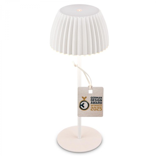 Stolní lampy dekorační - BRILO 7553016 Nabíjecí stolní lampa Riffle - 36,5 cm, 2W, 200lm, IP44, bezdrátová, LED, stmívatelná, dotykový vypínač, bílé - BRILO - foto 1