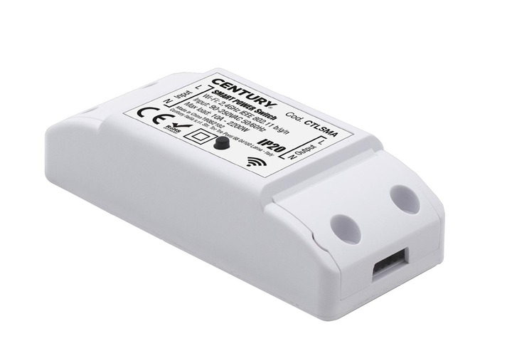 Ovladače a stmívače pro jednobarevné LED pásky - CEN CTLSMA Spínač SMART 10A-220-240V-IP20 ovládaná SMARTPHONEM přes WIFI nebo hlasem. Možnost zapnutí nebo vypnutí spotřebičů. Tuya WiFi - CENTURY - foto 1