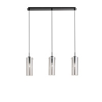 Dekorativní - FAN I-MAGIC-SQ3-NER Závěsné svítidlo Magic, černá/kouřová, 3 x E27, 79 x 150 cm - FANEUROPE