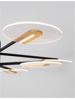 Podélná - NV 9545408 Závěsné svítidlo GENTI černý a zlatý hliník a akryl LED 56W 230V 3000K IP20 - NOVA LUCE