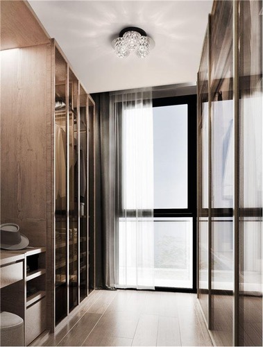 Dekorativní - NV 9009292 Stropní svítidlo LAWAN chrom a matný černý kov strukturované sklo E14 3x5W 230V IP20 bez žárovky - NOVA LUCE - foto 1