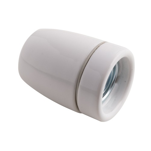 Patice a spojky - FAN I-CLAY-E27 Příslušenství – porcelánová objímka Clay E27, bílá, 4,5 x 6 cm - FANEUROPE - foto 1