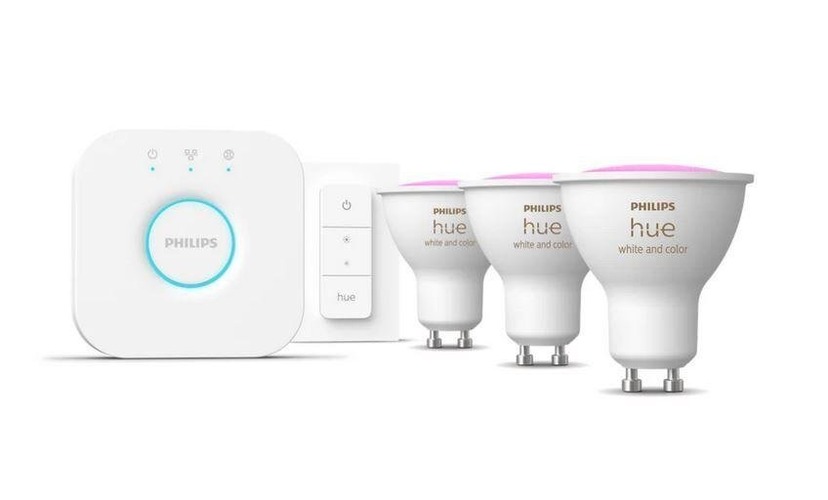 GU10/GZ10 - PH 8720169254503 Hue základní set Bridge + 3xLED žárovka WACA GU10 4,2W 400lm 2000-6500K + ovladač - PHILIPS - foto 1