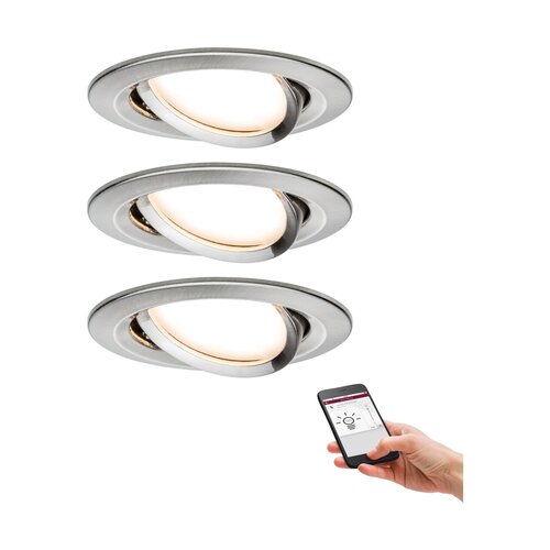 Kruhová - P 92959 SmartHome Zigbee vestavná svítidla sada LED Coin Nova Plus 3x6,5W stmívatelné kov kartáčovaný - PAULMANN - foto 1
