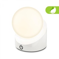 Stolní lampy dekorační - BRILO 7561016 Sora Mini LED stolní lampička bezdrátová IP54, stmívatelné, dotykový vypínač, bílá - BRILO