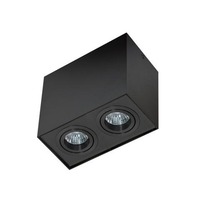 Downlight - AZZ AZ2138 Stropní bodové přisazené svítidlo Azzardo Eloy 2 black/black AZ2138 GU10 2x50W IP20 18,5cm hranaté černé - AZZARDO