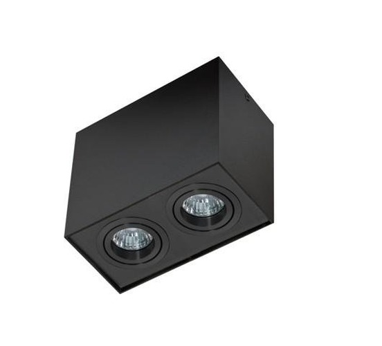 Downlight - AZZ AZ2138 Stropní bodové přisazené svítidlo Azzardo Eloy 2 black/black AZ2138 GU10 2x50W IP20 18,5cm hranaté černé - AZZARDO - foto 1