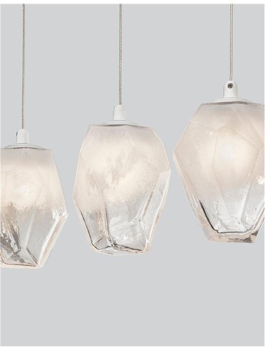 Podélná - NV 9260235 Závěsné svítidlo ICE bílé sklo s přechody a bílý kov G9 5x5W 230V IP20 bez žárovky - NOVA LUCE - foto 1