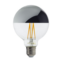 E27 - LED žárovka G95 E27 Half Silver Glass
