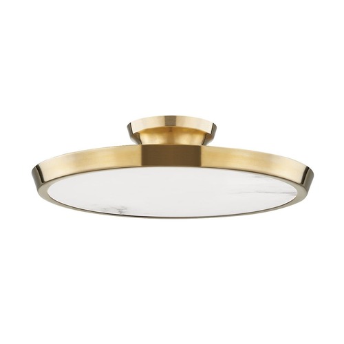 Kruhová - HVLG 3600-AGB-CE Stropní svítidlo DRAPER staromosaz/alabastr LED 35W 2700K stmívatelné - HUDSON VALLEY - foto 1