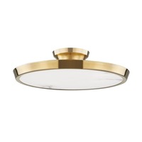 Kruhová - HVLG 3600-AGB-CE Stropní svítidlo DRAPER staromosaz/alabastr LED 35W 2700K stmívatelné - HUDSON VALLEY