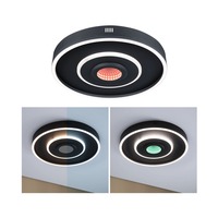 Kruhová - P 71039 LED stropní svítidlo Spaceglow RGB+ 230V 22W černá mat - PAULMANN