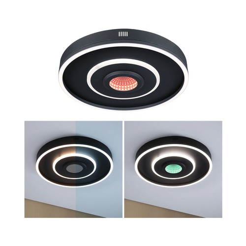 Kruhová - P 71039 LED stropní svítidlo Spaceglow RGB+ 230V 22W černá mat - PAULMANN - foto 1