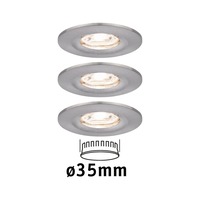 Koupelnová - P 94301 LED vestavné svítidlo Nova mini nevýklopné IP44 3x4W 2.700K kov kartáčovaný 230V - PAULMANN