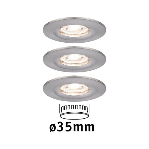 Koupelnová - P 94301 LED vestavné svítidlo Nova mini nevýklopné IP44 3x4W 2.700K kov kartáčovaný 230V - PAULMANN - foto 1