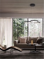 Vícečetná - NV 9248115 Závěsné svítidlo MAGNUS černý hliník a akryl LED 28W 230V 3000K IP20 stmívatelné - NOVA LUCE